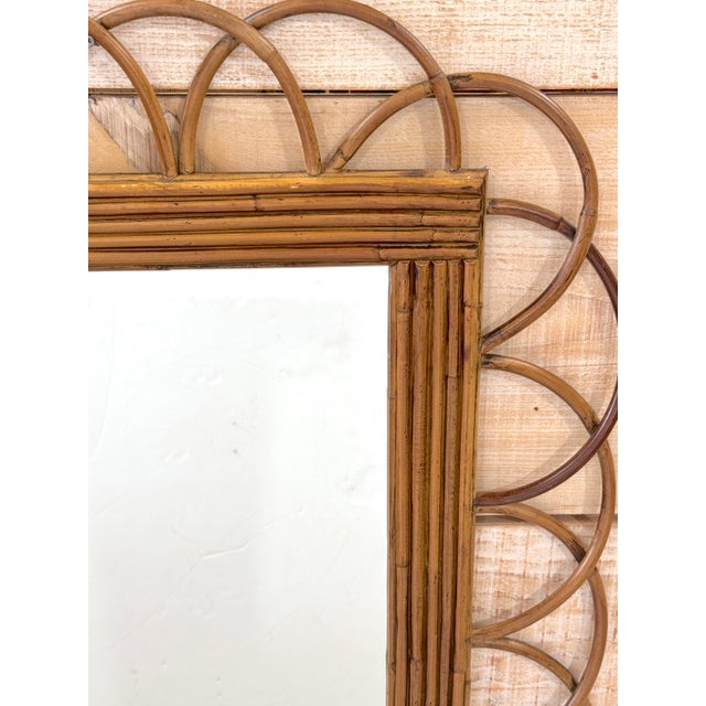 Rattan Loop Wall Mirror, Sculptural Bohemian Modern, Late 20th Century For Sale - Image 10 of 12