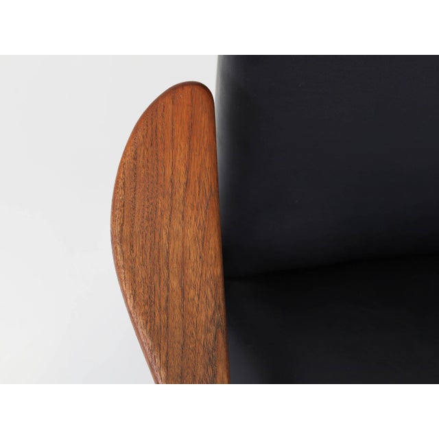 Ruster Lounge Chair by Yngve Ekström in Black Leather, Sweden, 1956 For Sale - Image 10 of 13