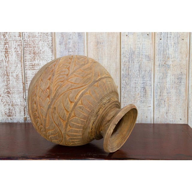 19th Century Carved Bleached Naga Water Pot For Sale - Image 5 of 11