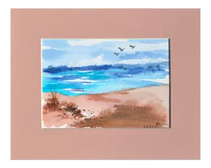 Coastal Watercolor Landscape Circa 1980