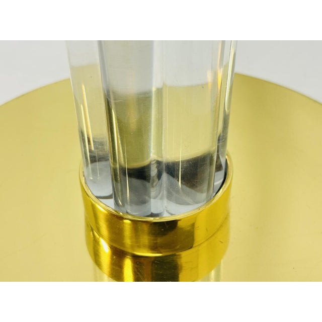 Brass 1960s Lucite & Brass Floor Lamp by Charles Hollis Jones, Signed For Sale - Image 8 of 12
