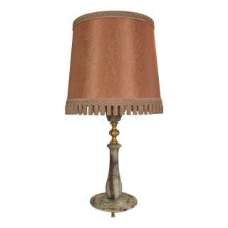 Vintage Table Lamp in Onyx and Brass, 1950s For Sale