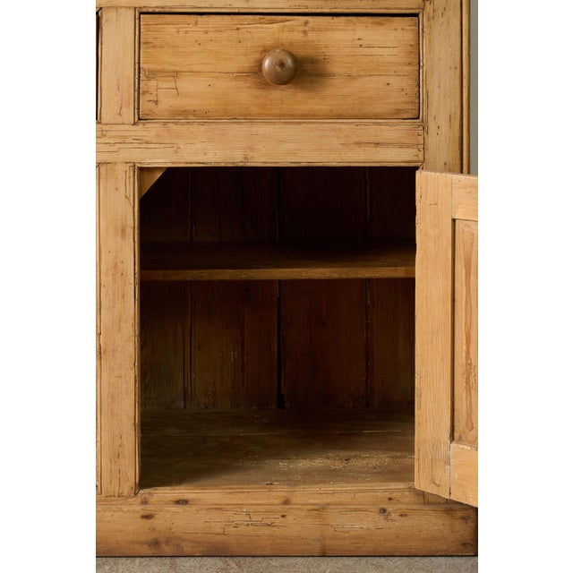 19th Century English Victorian Pine Dresser Base With Topper For Sale - Image 12 of 17