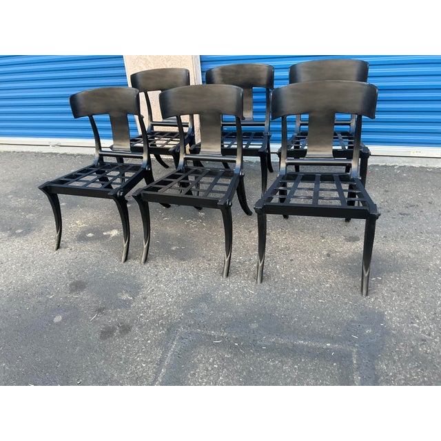 Modern Mid-Century Style Klismos Patio Dining Chairs -6 For Sale - Image 12 of 13