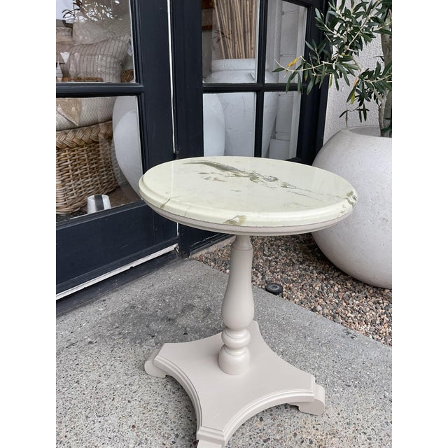 Vintage Marble Top Side Table For Sale - Image 4 of 9