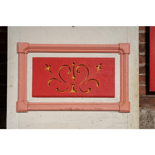 Wood Antique Salvaged New Orleans Architectural Door & Window Panel Set For Sale - Image 7 of 14