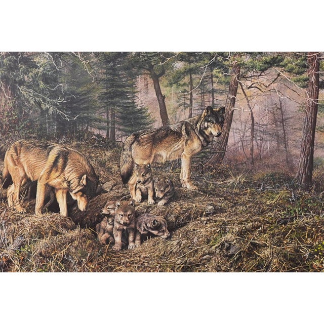 A limited edition print of Alan M. Hunt's "A Family Affair," published by Frame House Gallery of Houston, Texas, in 1991....