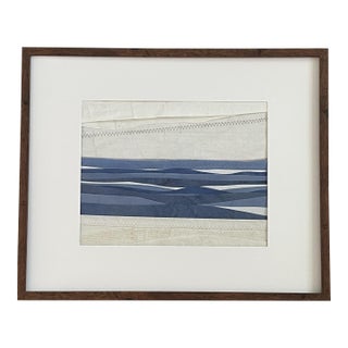 Contemporary Semi-Abstract​ Mixed Media Nautical Sailcloth Landscape​ - By JJ-Hogan | Gratitude Is Peace, Framed For Sale