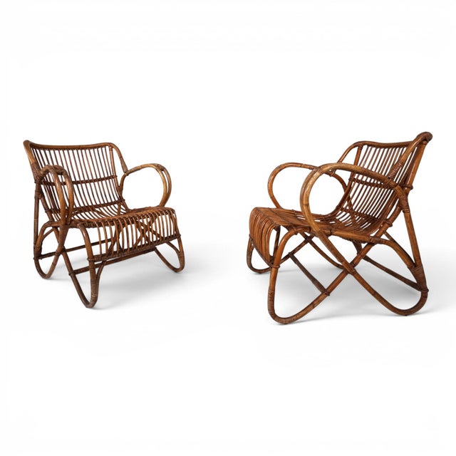 Vintage French Rattan Bamboo Lounge Chairs, 1960, Set of 2 For Sale - Image 12 of 18