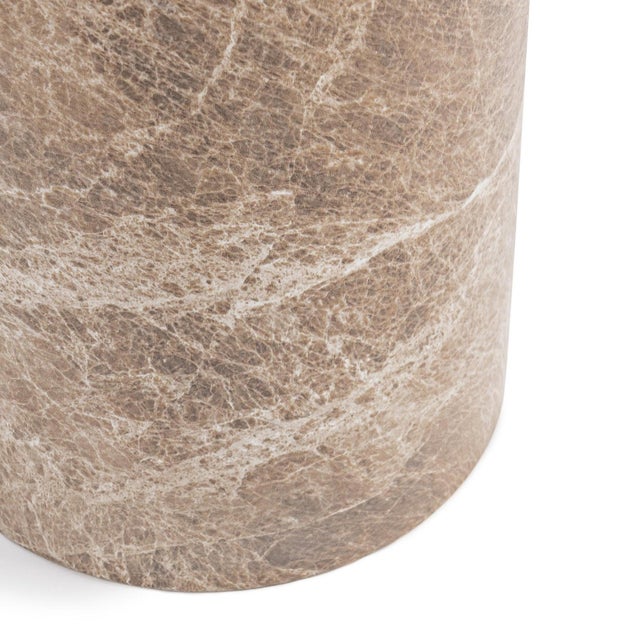 2020s Taupe Faux Marble Pedestal Large For Sale - Image 5 of 6
