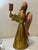 Copper Vintage Hard-to-Find. Extra-Large 17” Tall Brass and Copper Angel Candleholder. Authentication Marked Mexico. For Sale - Image 8 of 12