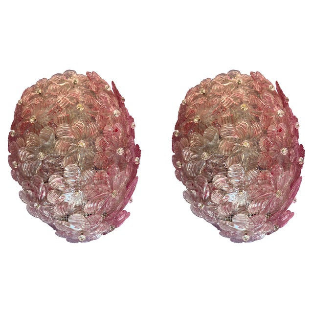 Venetian Glass Rose Wall Lamps, 1980s, Set of 2 For Sale - Image 17 of 17