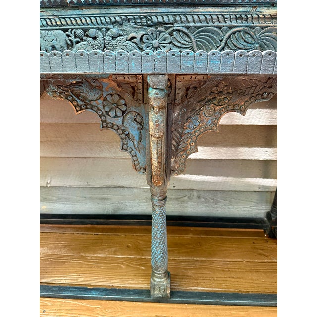 Wood 1950s Vintage Carved Altar Table For Sale - Image 7 of 9