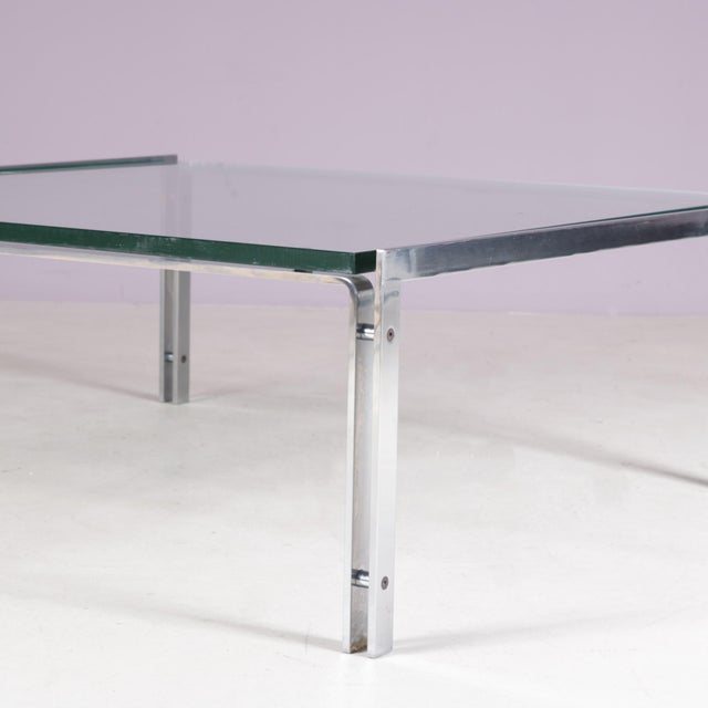 Silver Coffee Table with Chrome Frame and Glass Top by Hank Kwint for Metaform, Netherlands, 1960s For Sale - Image 8 of 14