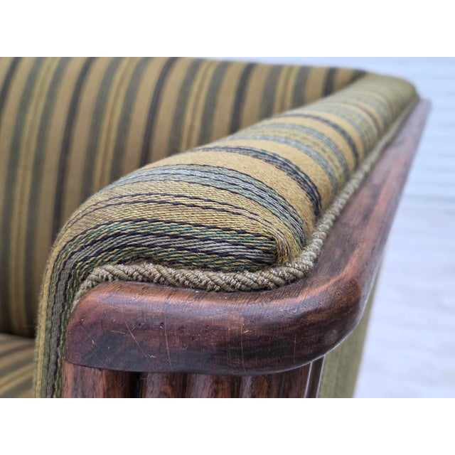 Vintage Danish Three-Seater Sofa in Furniture Velour and Oak, 1950s For Sale - Image 13 of 18