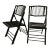 Vintage Chinoiserie Black Painted Bamboo & Wood Folding Chairs - A Pair For Sale