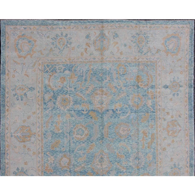 Square Turkish Oushak Rug by Keivan Woven Arts 10'10 X 12'1 For Sale In Atlanta - Image 6 of 9