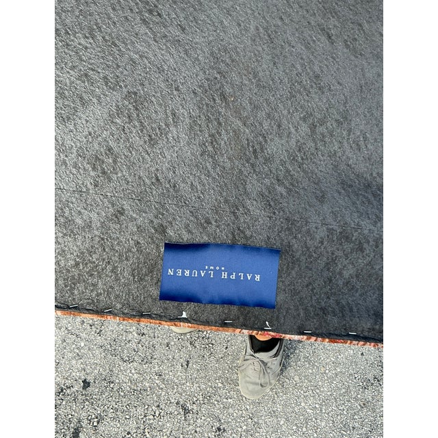 Vintage Regency Ralph Lauren Paisley Velvet Nailhead Ottoman For Sale In West Palm - Image 6 of 10