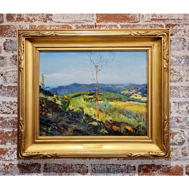 Abraham Bogdanove -The Lone Tree in a New England Landscape-1920s Oil painting American Impressionist - Oil Painting on...