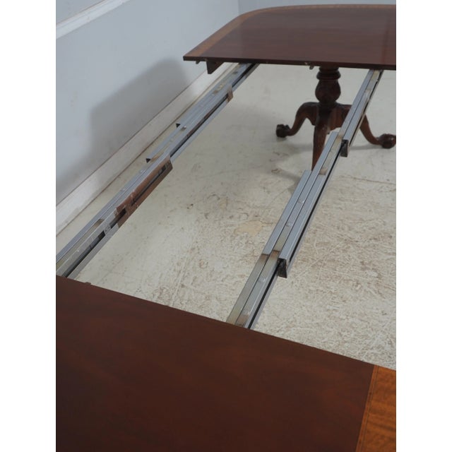 Councill Craftsmen Mahogany Inlaid Double Pedestal Dining Table For Sale - Image 12 of 18