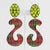Green Jeweled Lucite Clip-on Earrings with Scottish Tartan Pattern For Sale - Image 8 of 8