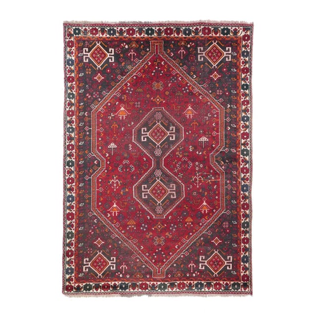 Traditional Vintage Shiraz Rug 5'6'' x 7'10'' For Sale - Image 3 of 12