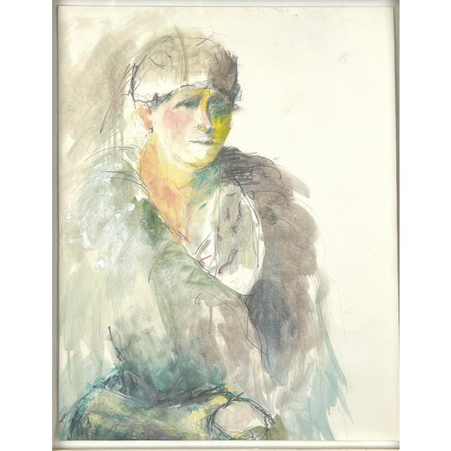 Impressionist Portrait of a Woman Original Gouache and Watercolor Impressionist portrait in the style of Picasso and...