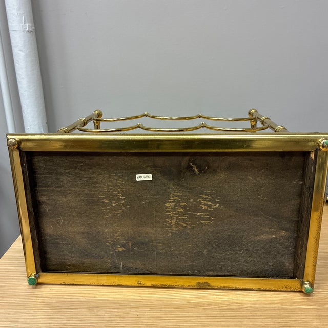 Hollywood Regency Vintage Italian Brass Mid-Century 9-Bottle Wine Rack For Sale - Image 3 of 4