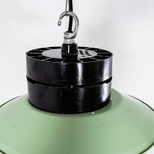 Glass Industrial Bakelite Top Pendant Lamp, 1950s For Sale - Image 7 of 13