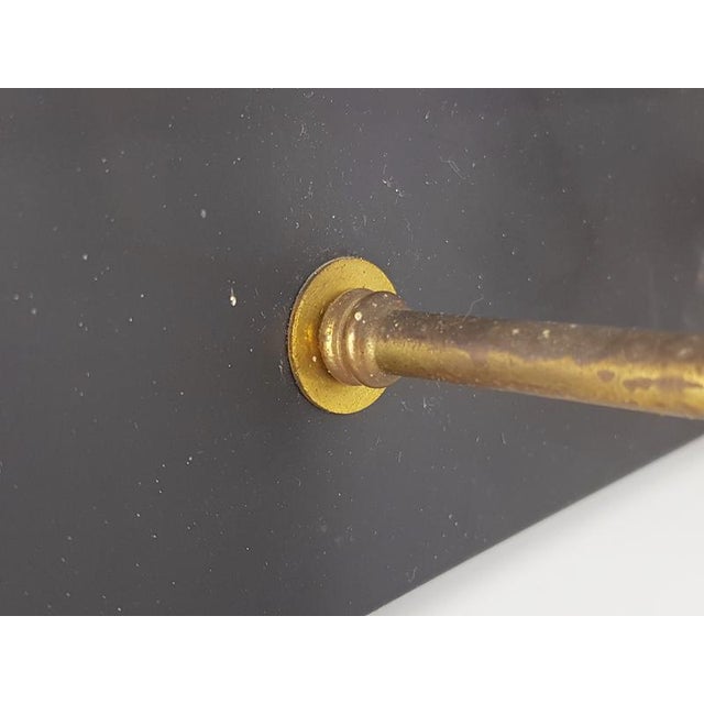 Black Metal, Brass and Opaline Glass 4-Light Wall Lamps, 1950s, Set of 2 For Sale - Image 13 of 15