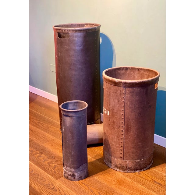 Vintage Industrial Italian Bins in Vulcanized Fiber with Markings from Fashion Factory, Italy, 1920s, Set of 4 For Sale - Image 9 of 18