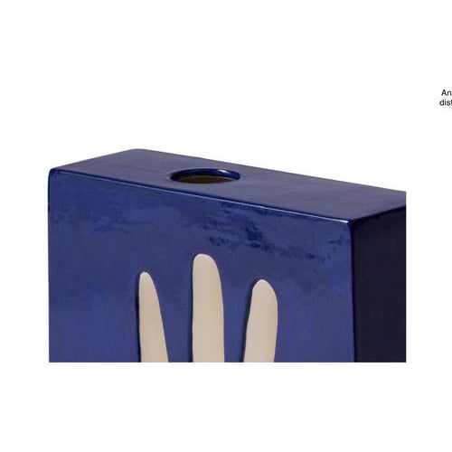 Ceramic Blue and White Impronta Mano Vase by Luisa Parisi for Cassina For Sale - Image 7 of 9