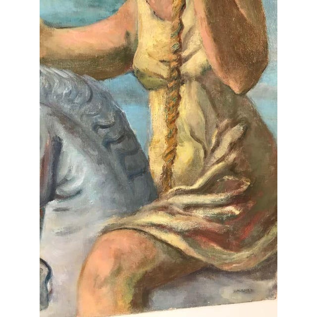 1940s Carousel Oil Painting on Canvas by J. Mamez For Sale - Image 5 of 6
