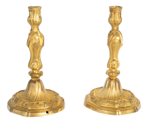19th Century Louis XVI Gilded Bronze Candlesticks, Set of 2