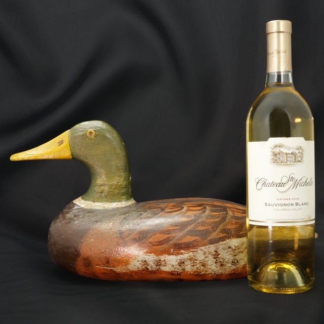 Folk Art Antique Folk Art Wood Mallard Duck Circa 1900-1920’s For Sale - Image 3 of 10