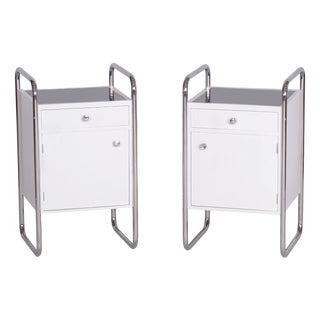 Bauhaus Bedside Tables in Chrome by Vichr, 1930s, Set of 2 For Sale