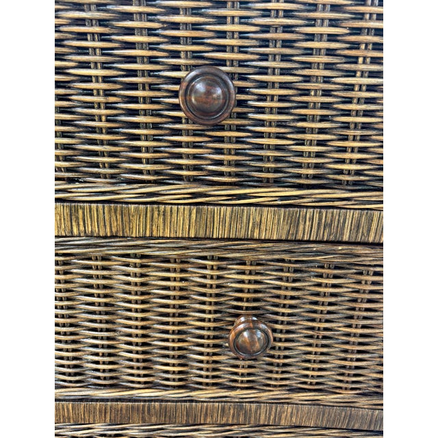 Vintage Skirted Wicker Bow-Front Dresser For Sale - Image 11 of 15