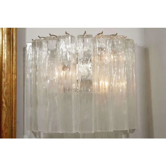 Contemporary Pair of Murano Waterfall Sconces For Sale - Image 3 of 9