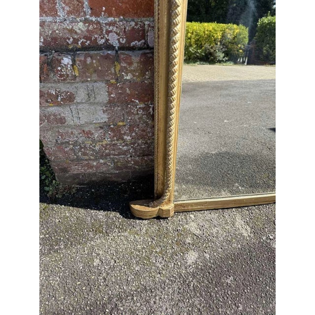 W: 134cm (52.8")H: 129cm (50.8")D: 6cm (2.4") An Exceptional large Antique 19th Century carved wood gilt arched top rope...