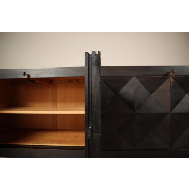 Brutalist Ebonized Sideboard by Jean Batenburg for Mi Belgium, 1960s For Sale - Image 11 of 18