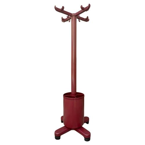 Maroon Synthesis Line Coat Stand with Umbrella Stand attributed to Ettore Sottsass for Olivetti, 1970s For Sale - Image 8 of 8