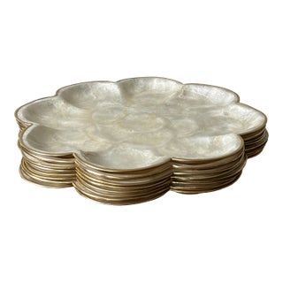 Vintage Capiz Shell Platter - Set of 8 For Sale