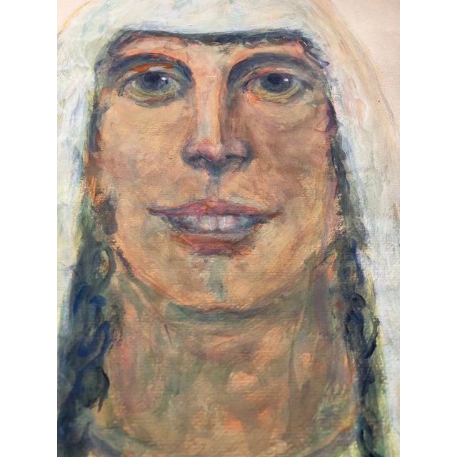 Contemporary Original E.J.Hartmann Abstract Portrait Painting Signed For Sale - Image 4 of 5