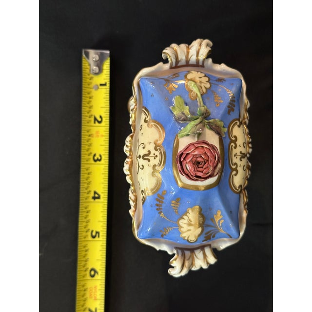 19th Century French Porcelain Double Inkstand in Rococo Revival Style, Blue & Gilt For Sale - Image 13 of 13