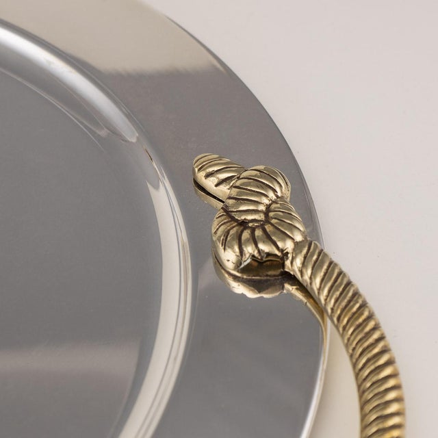 Mid 20th Century French Silver Plated Nautical Serving Tray For Sale - Image 9 of 10