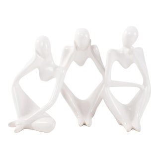 Contentment Ceramic Sculpture- Set of 3 For Sale