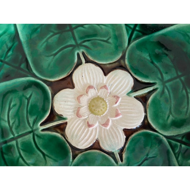 Late 19th Century Antique Pond Lily, Heron Centerpiece Stand / Compote, C. 1880's For Sale - Image 5 of 10