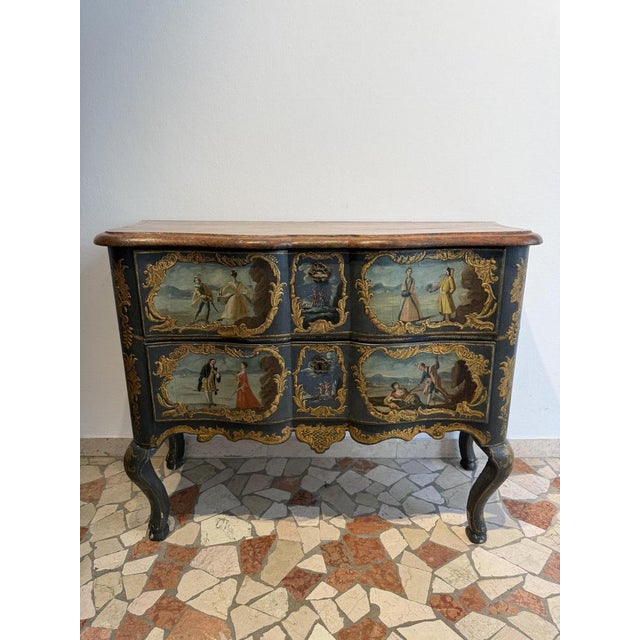 Carved, Lacquered and Painted Chest of Drawers, Sicily, 1700s For Sale - Image 3 of 18