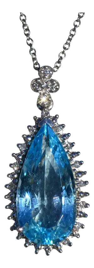 The Allesandra: Ladies Impressive Topaz and Diamond Necklace in 14K