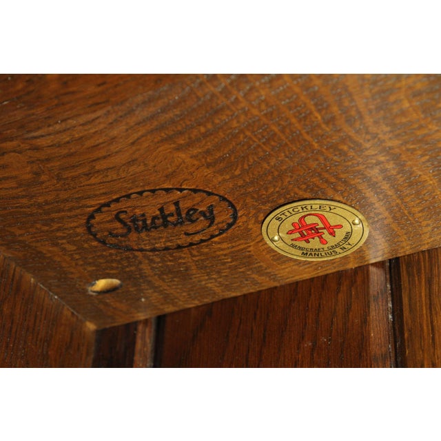Late 20th Century Stickley Mission Collection Oak Three Door Bookcase For Sale - Image 5 of 12